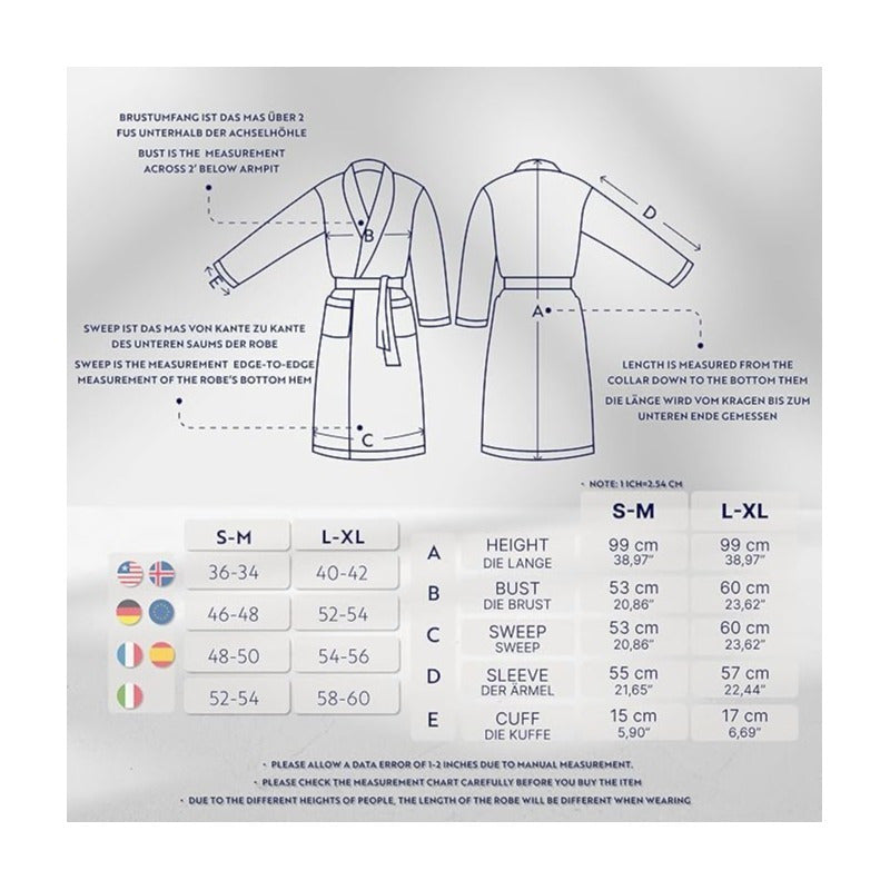 English Home Premium Cotton Dressing Gown for Women Men 1 Piece, Lightweight Mens Robe, Unisex Bathrobe, Super Soft Terry Towel Ladies Spa Robe, Birthday Gifts for Women, Man, White