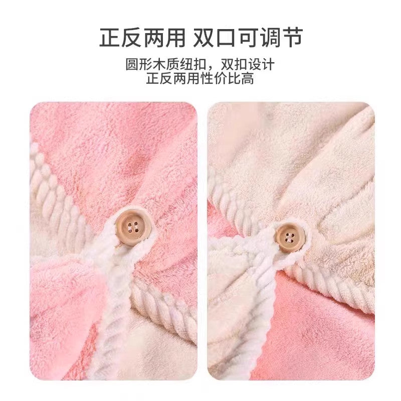 Women' Quick-Dry Hair Cap with Double-Layer Thickened Hair Towel - Super Absorbent Suitable for Wet Hair Care, Shampoo & Post-Swimming, Quick-Drying Cap for Curly\u002FTextured Hair, Hair Hemming & Blowouts