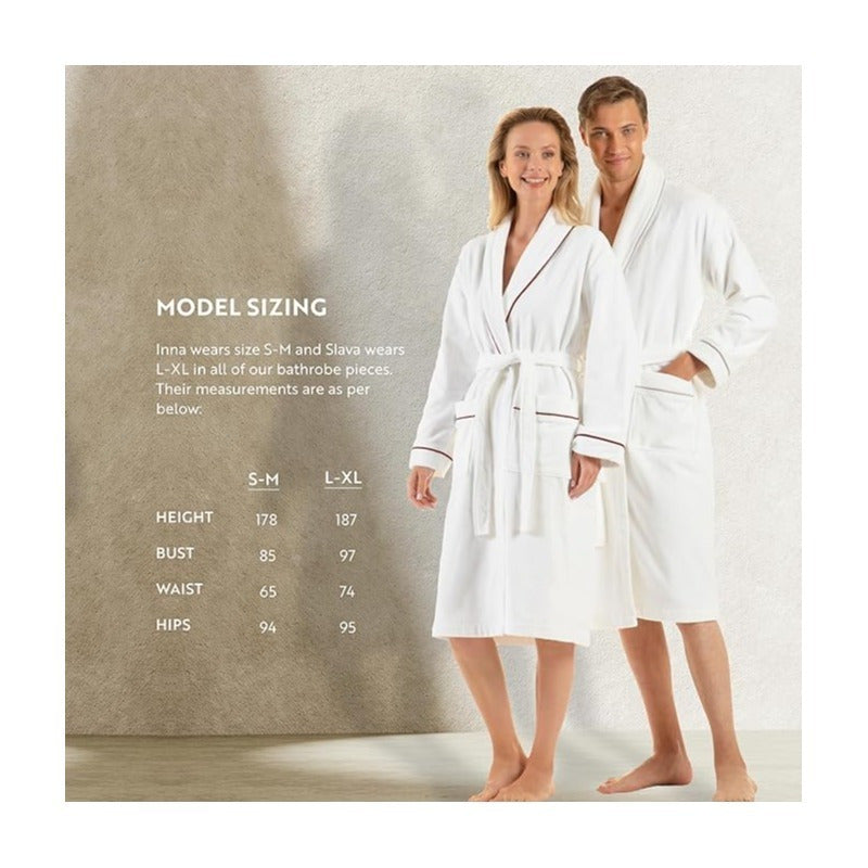 English Home Premium Cotton Dressing Gown for Women Men 1 Piece, Lightweight Mens Robe, Unisex Bathrobe, Super Soft Terry Towel Ladies Spa Robe, Birthday Gifts for Women, Man, White