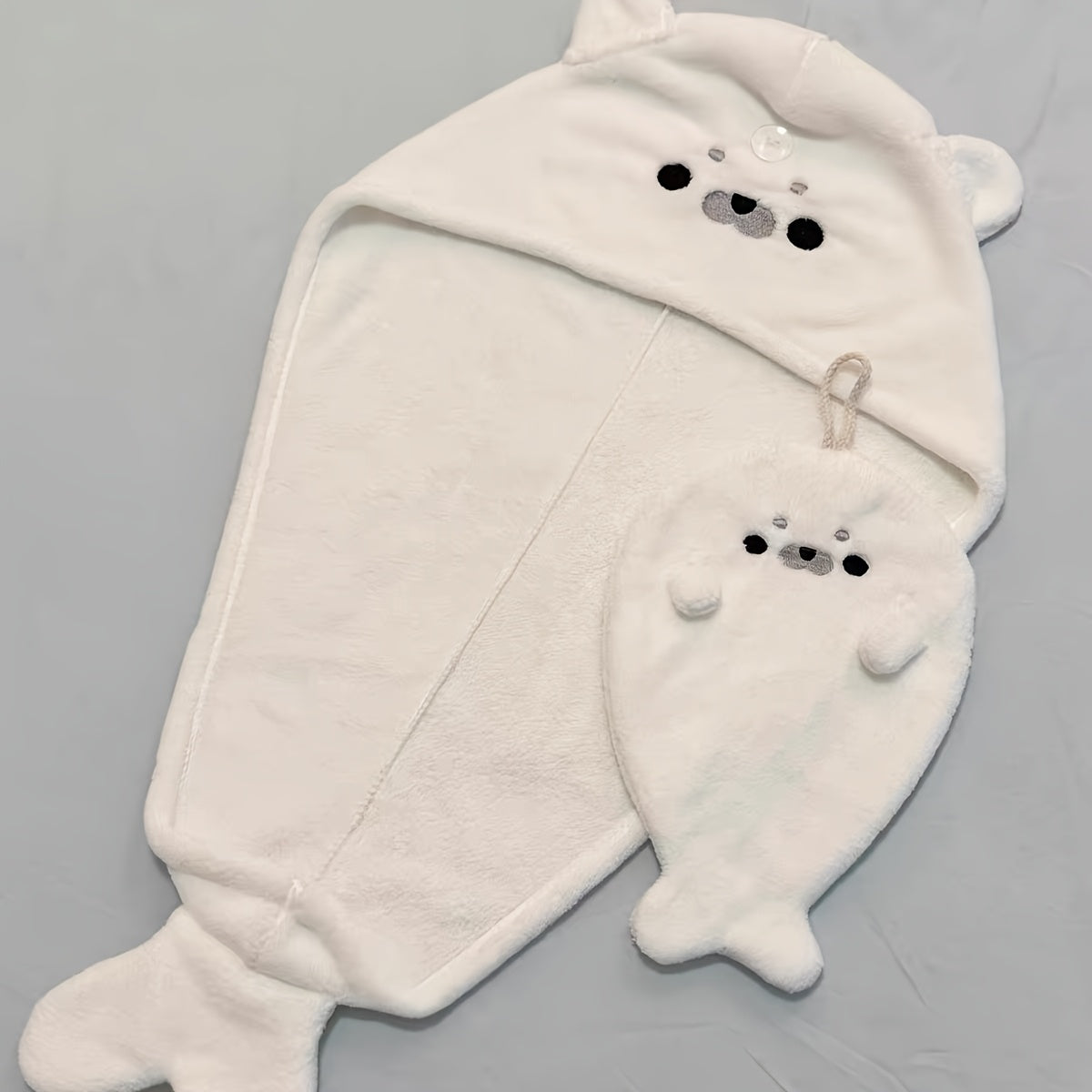 2pcs Cute Seal-Shaped Hair Towel Cap | Coral Fleece Quick-Dry Swim Cap Suitable for Shower, Bath, Swimming, Spa - Adorable Seal Design Hair Drying Wrap, Polyester