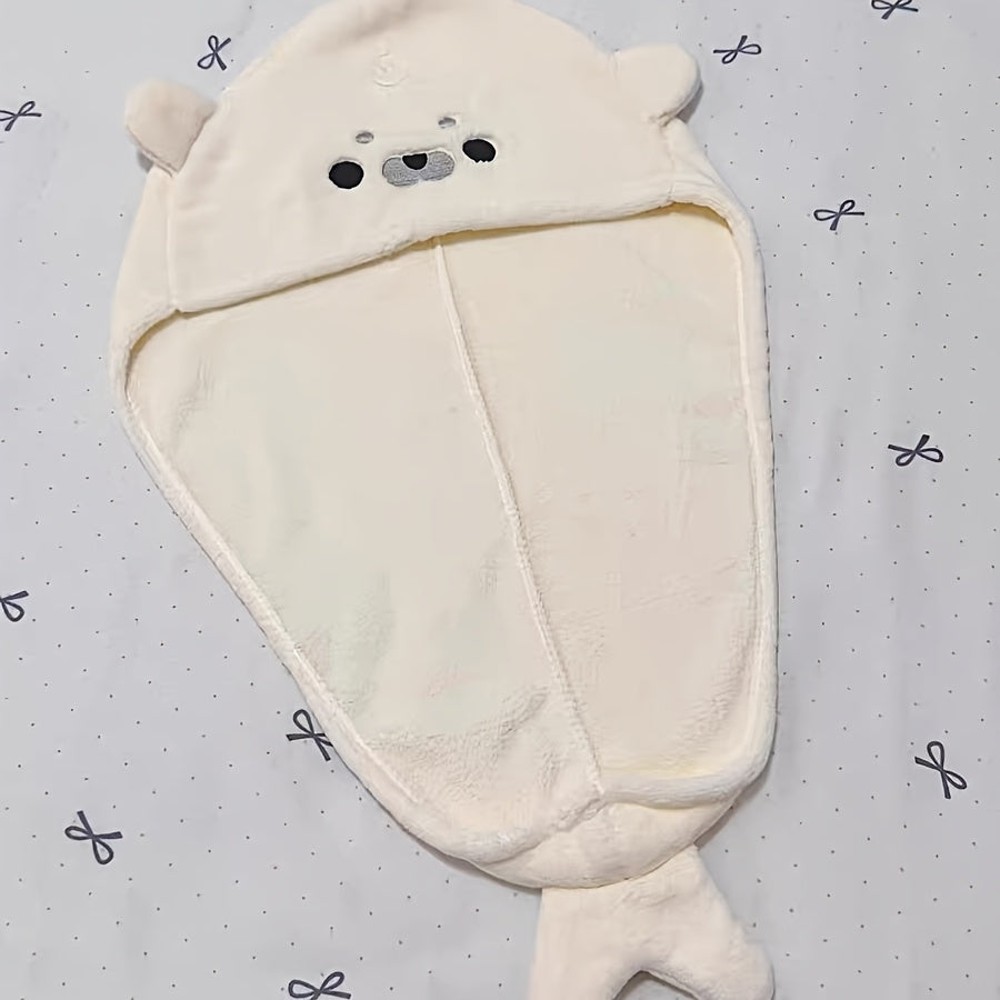 2pcs Cute Seal-Shaped Hair Towel Cap | Coral Fleece Quick-Dry Swim Cap Suitable for Shower, Bath, Swimming, Spa - Adorable Seal Design Hair Drying Wrap, Polyester